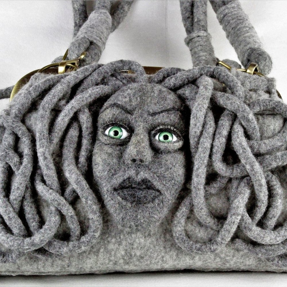 UNIQUE LARGE FELTED BAG RARE GIFT FOR WOMEN - Picture 10 of 14